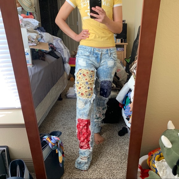 LF Carmar patchwork jeans, size 25 - Picture 4 of 4